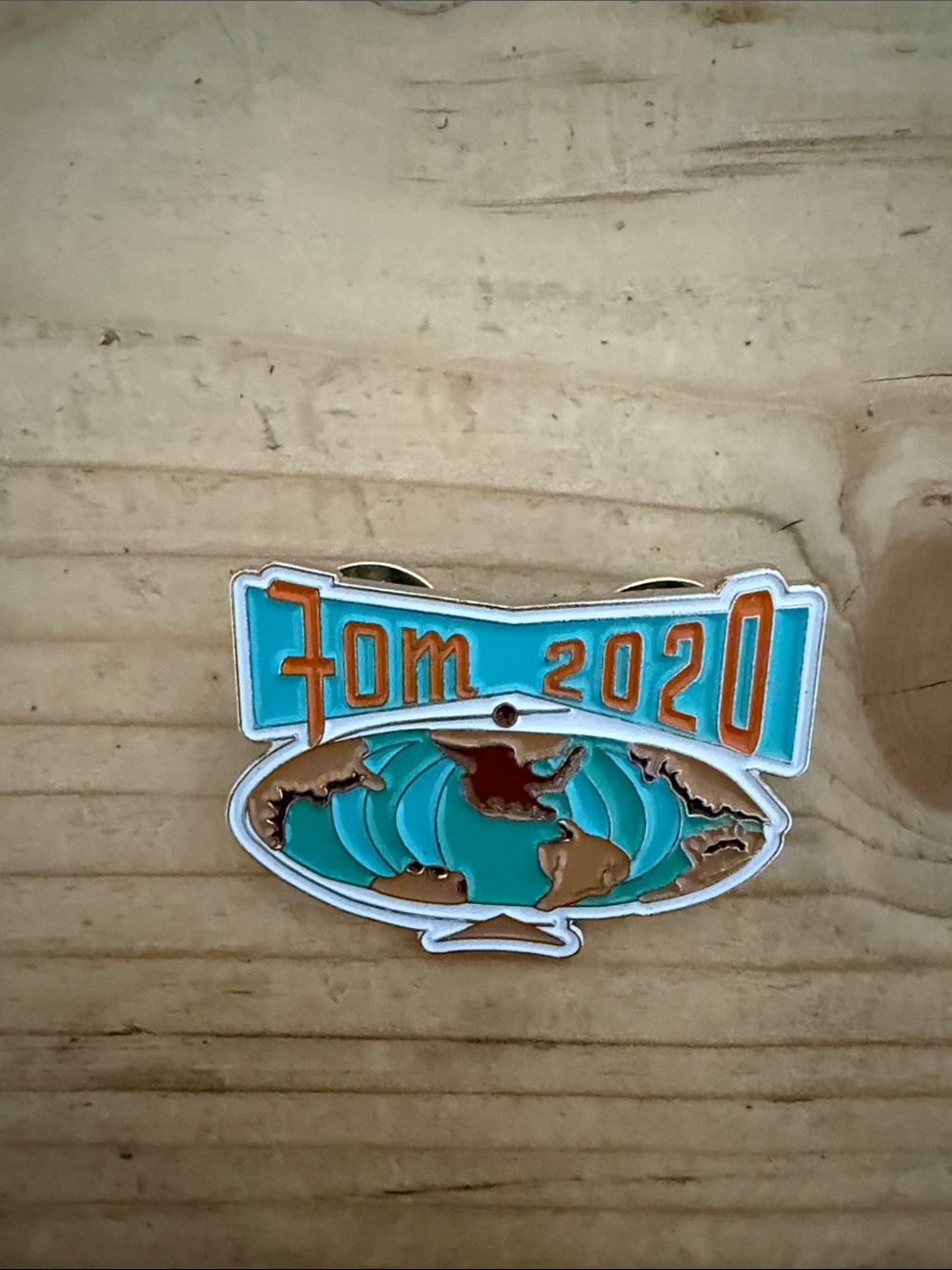 Destination Imagination 2020 Enamel Pin - Turquoise and Copper